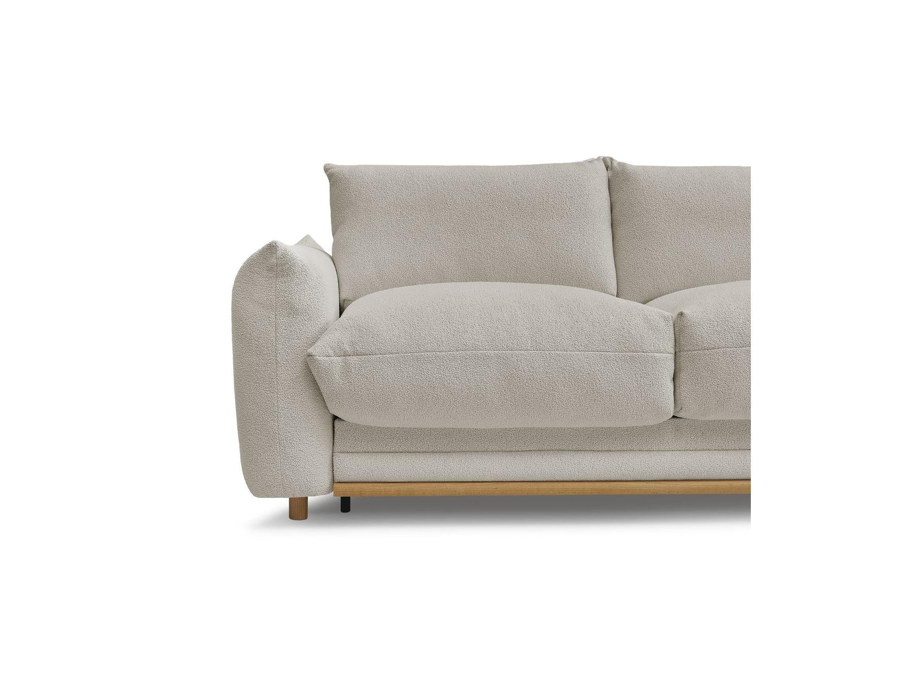 Ernest - Canapé Droit Convertible 3 Places - Tissu Bouclette