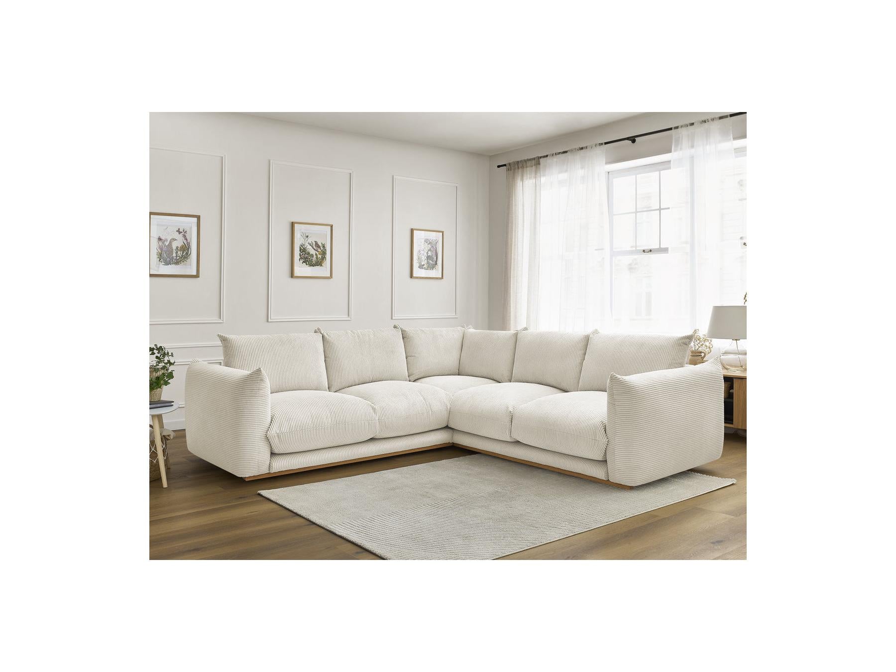 Ernest - Fixed Corner Sofa - Corduroy Fabric