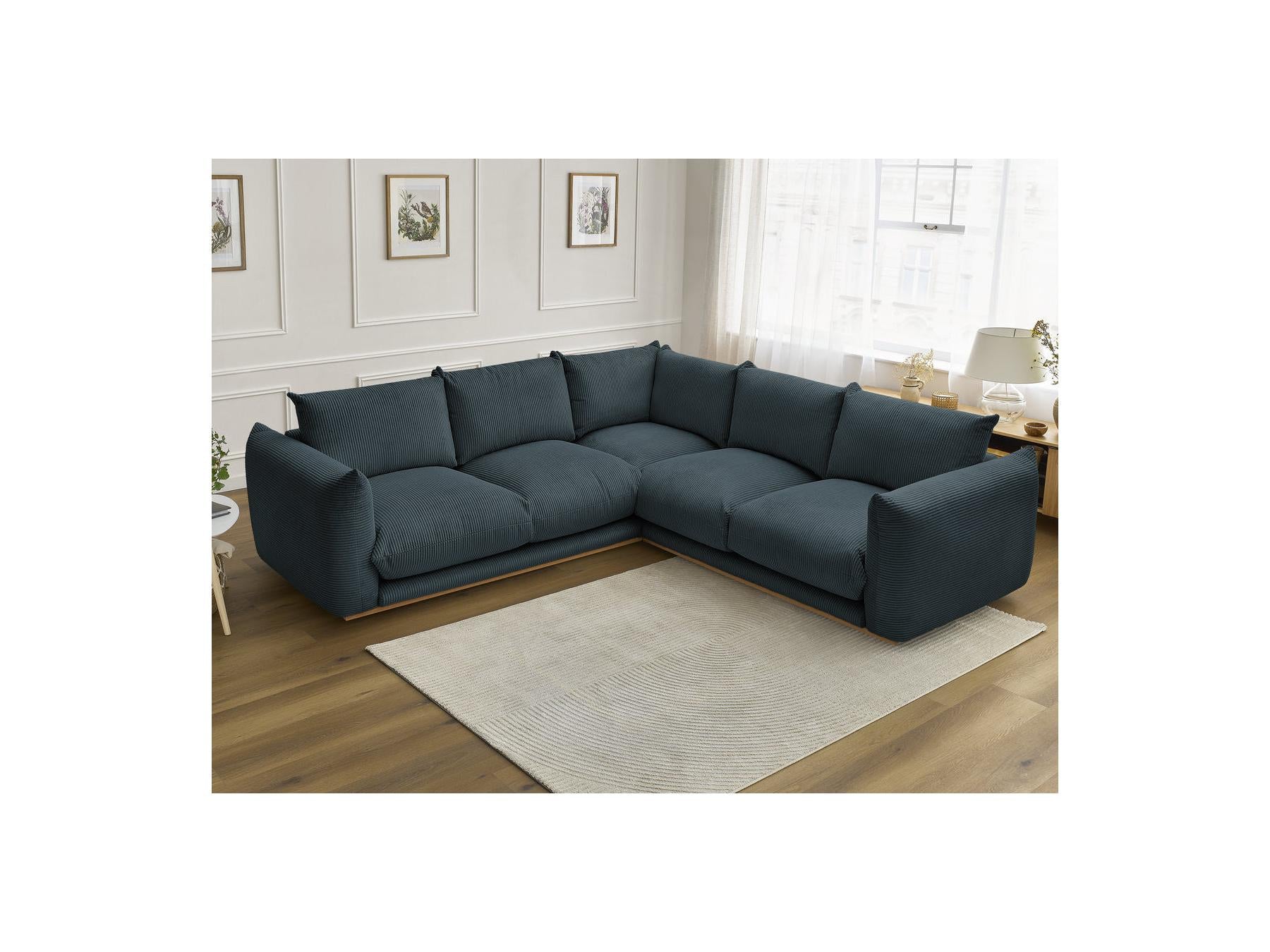 Ernest - Fixed Corner Sofa - Corduroy Fabric