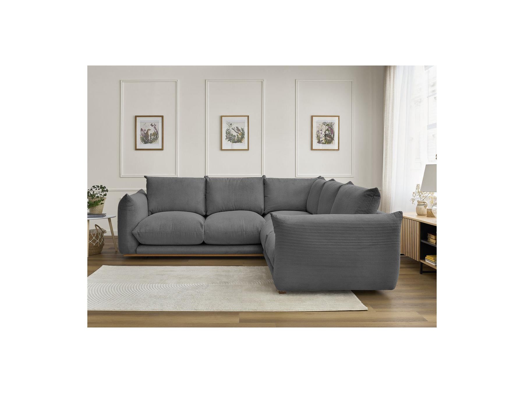 Ernest - Fixed Corner Sofa - Corduroy Fabric