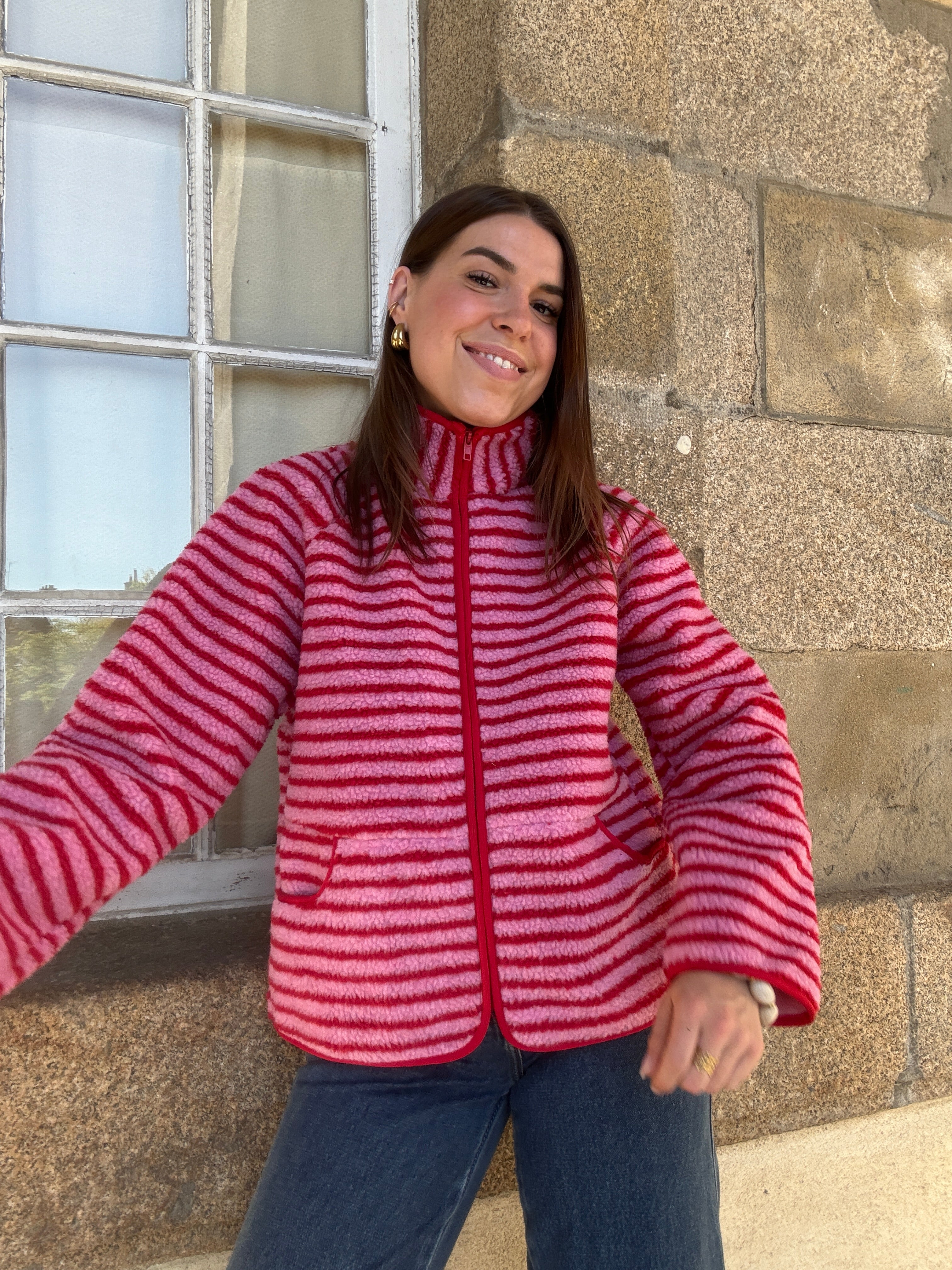 Carmen Striped Fleece Jacket