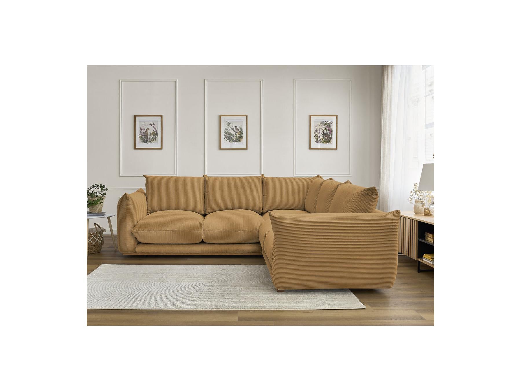 Ernest - Fixed Corner Sofa - Corduroy Fabric