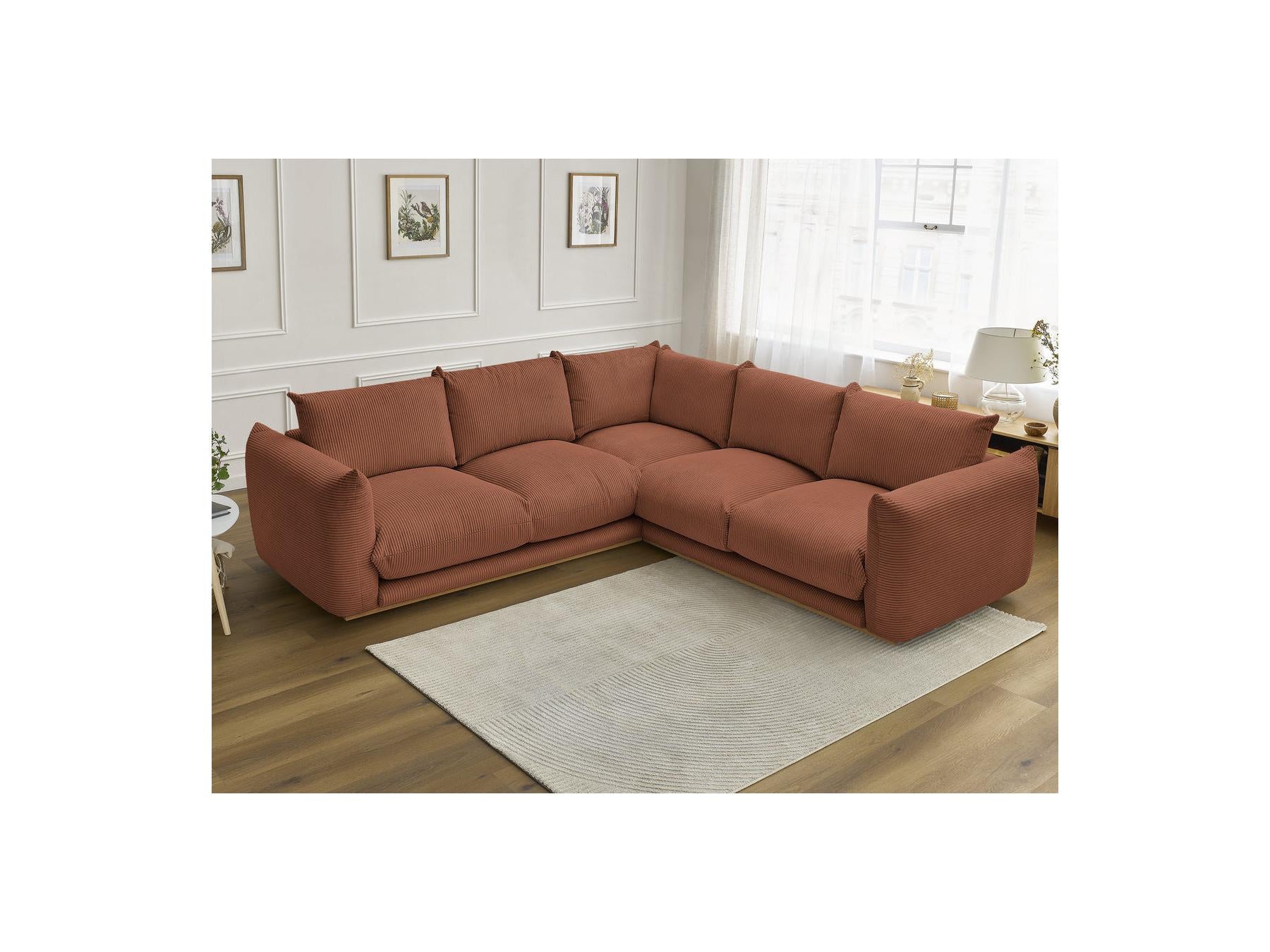 Ernest - Fixed Corner Sofa - Corduroy Fabric