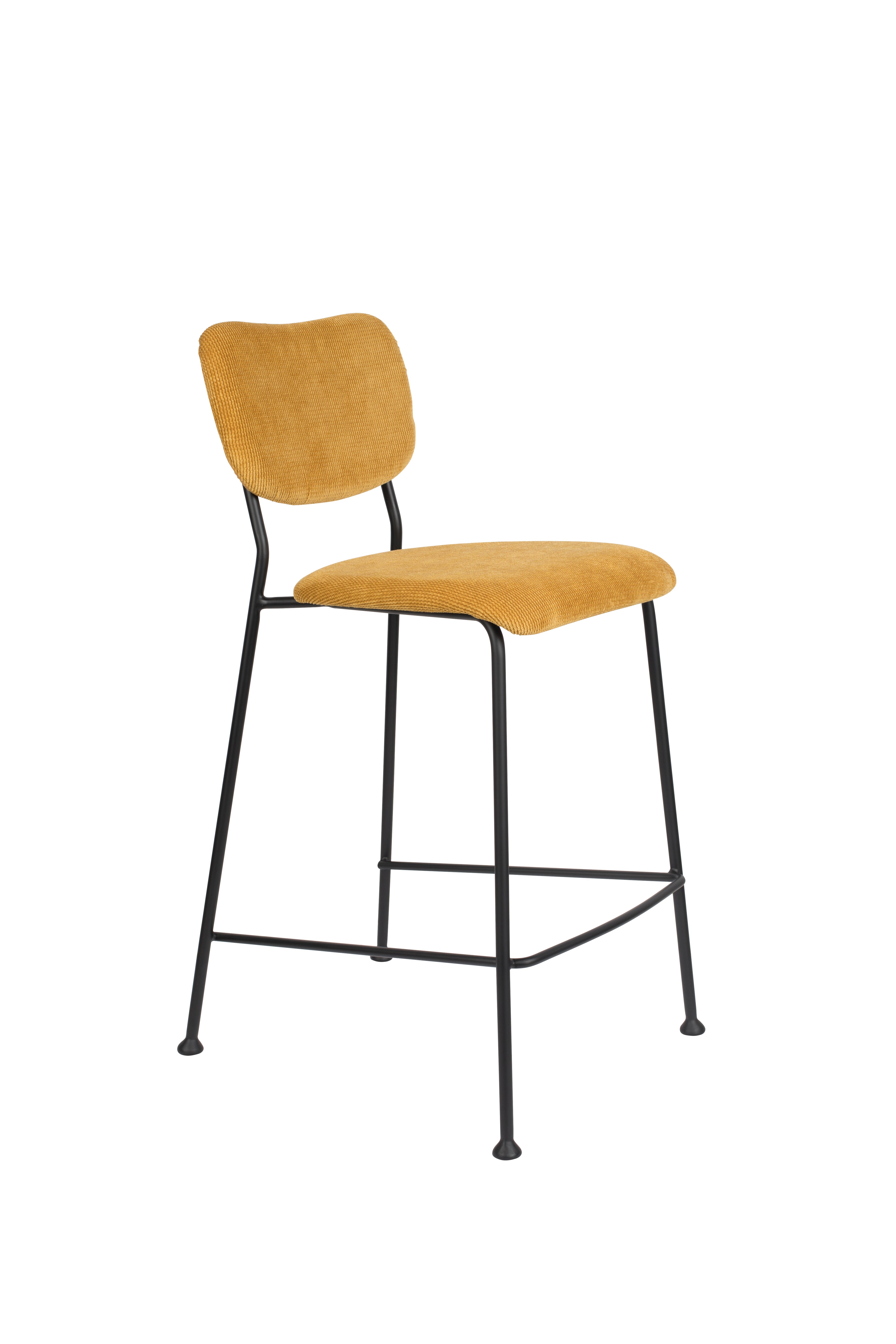 Benson 64.5 Cm - Set of 2 Bar & Counter Stools - Fabric - Ochre/Yellow
