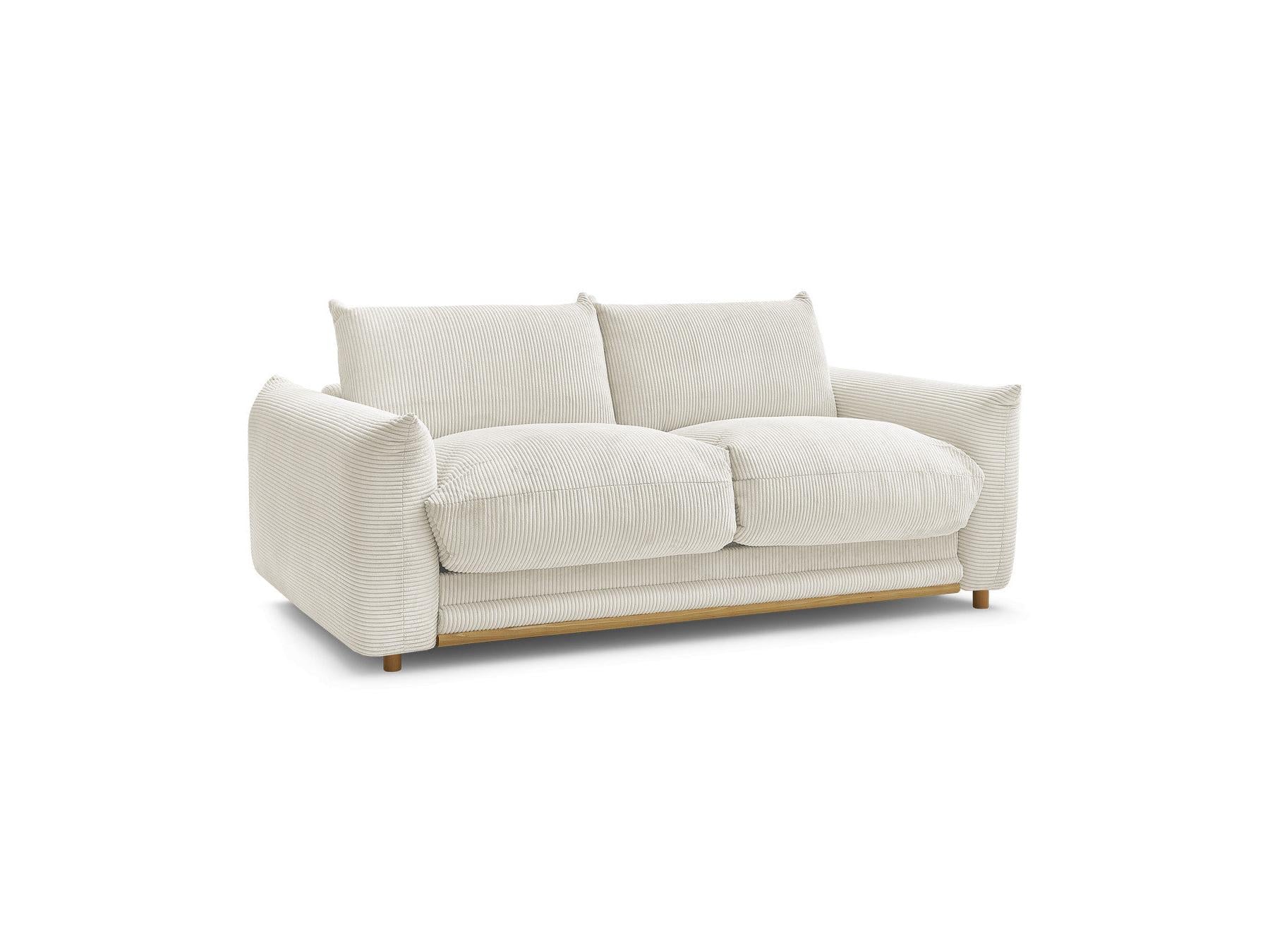 Ernest - Canapé Droit Convertible 3 Places - Tissu Velours Côtelé