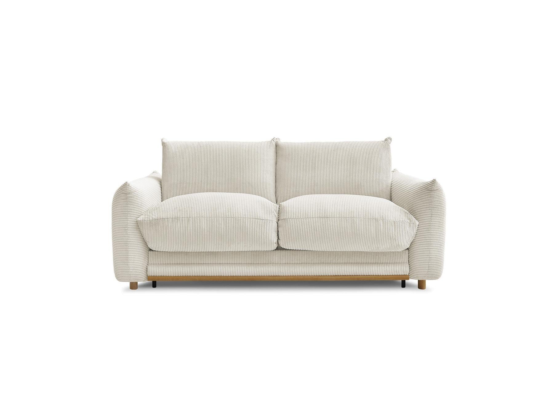Ernest - Canapé Droit Convertible 3 Places - Tissu Velours Côtelé
