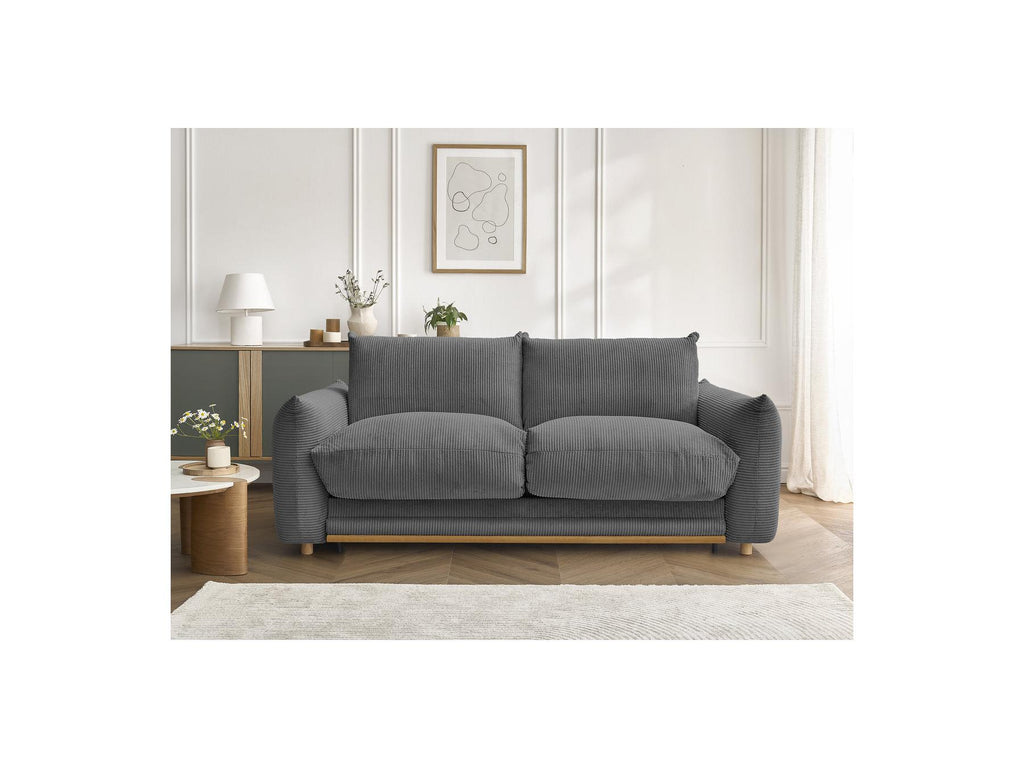 Ernest - Canapé Droit Convertible 3 Places - Tissu Velours Côtelé