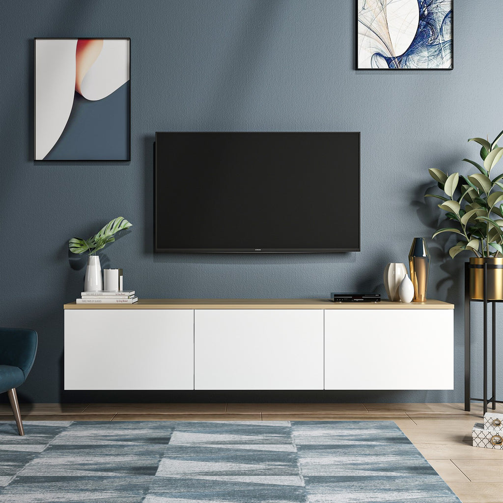 Mueble de TV Neon - Blanco / Roble