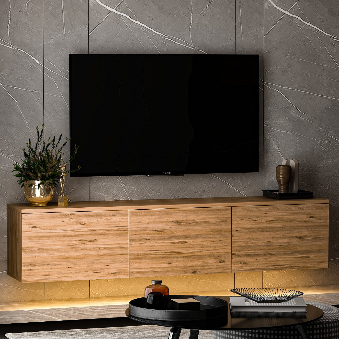 Meubles Tv Néon Lumineux - Pin Atlantique
