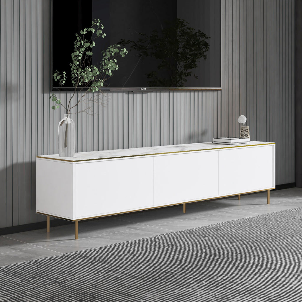 Muebles de TV Imaj - Mármol Blanco / Dorado