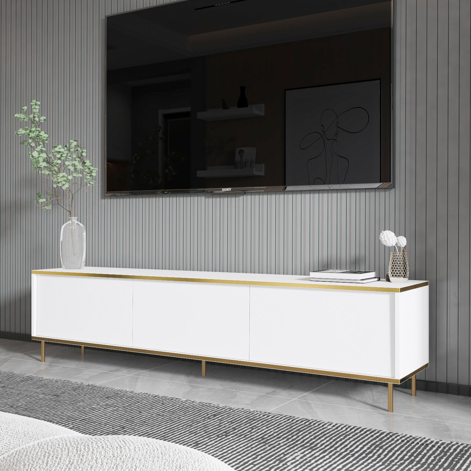 TV Units Imaj - White / Gold