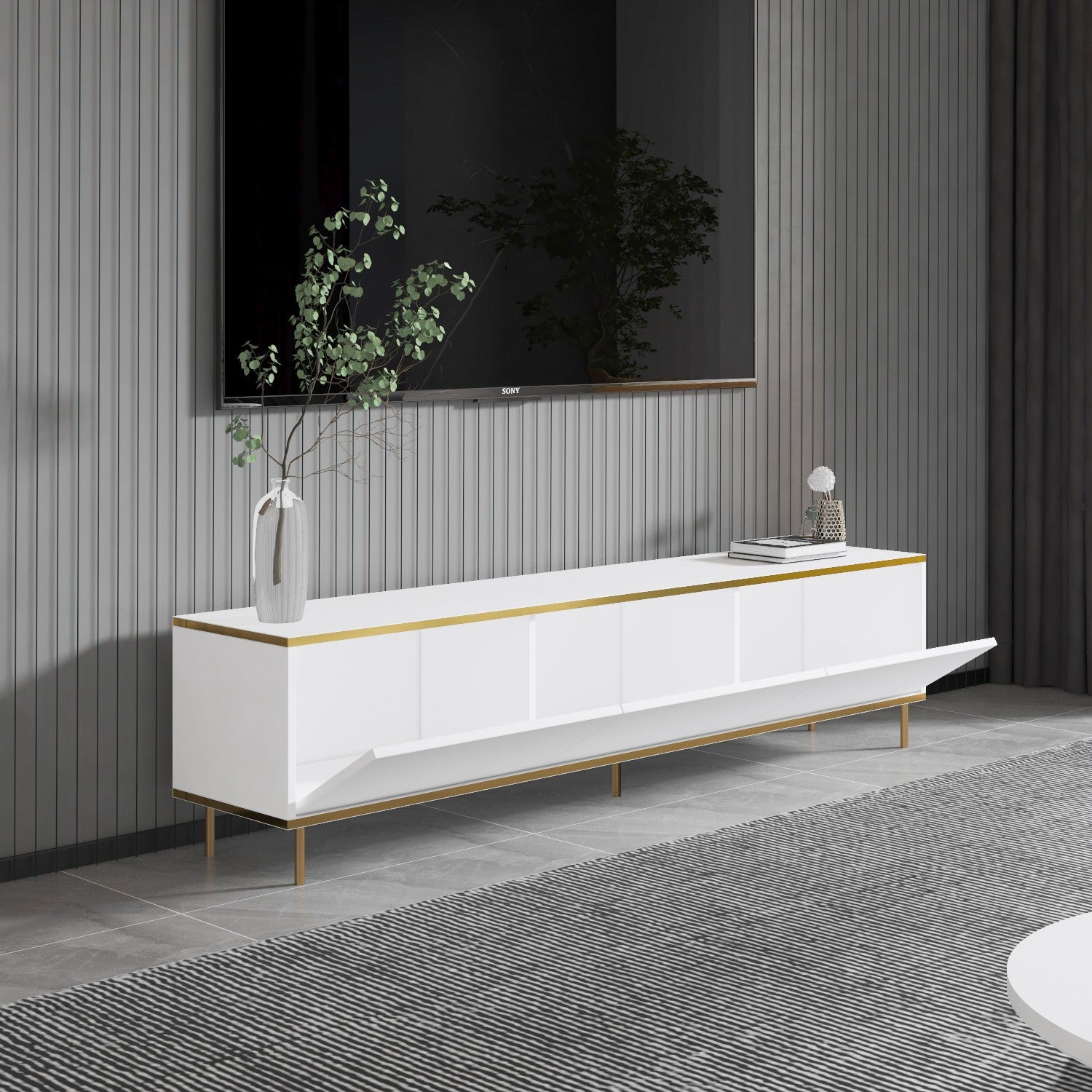 TV Units Imaj - White / Gold