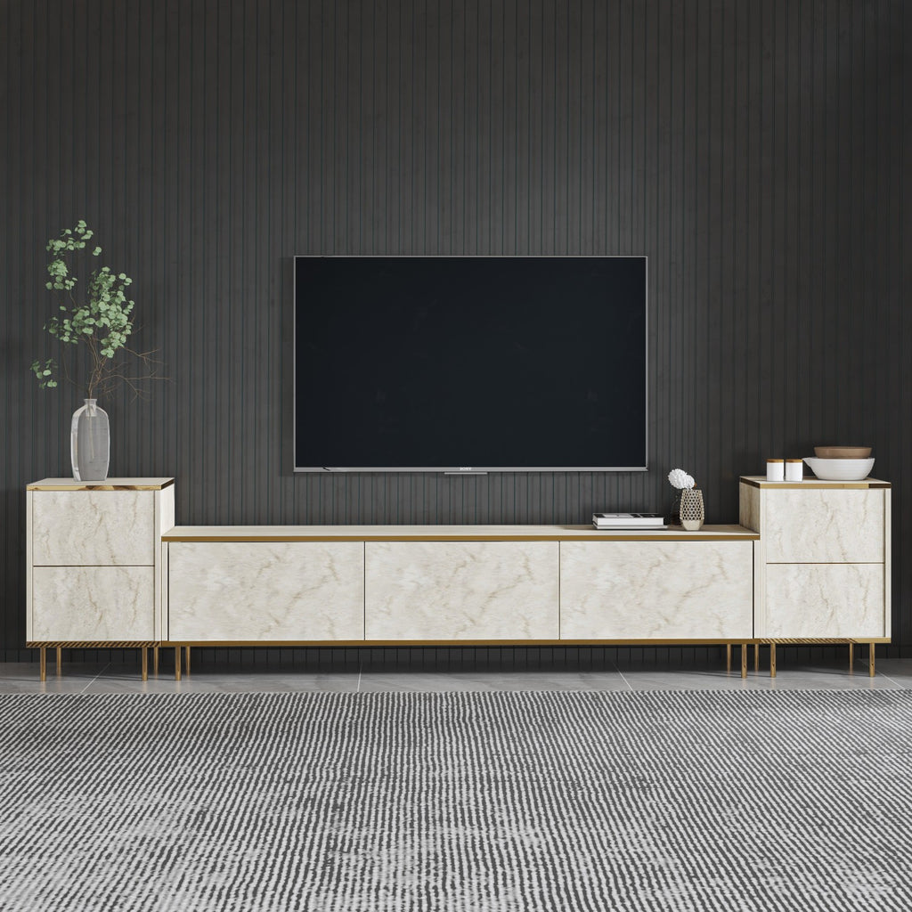 Muebles de TV Imaj - Travertino / Dorado