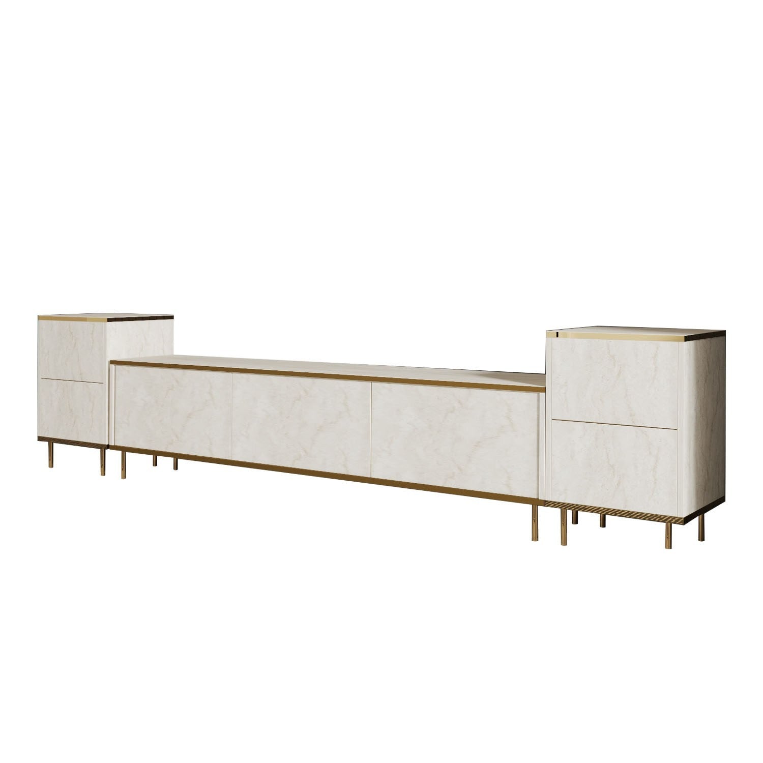 Muebles de TV Imaj - Travertino / Dorado