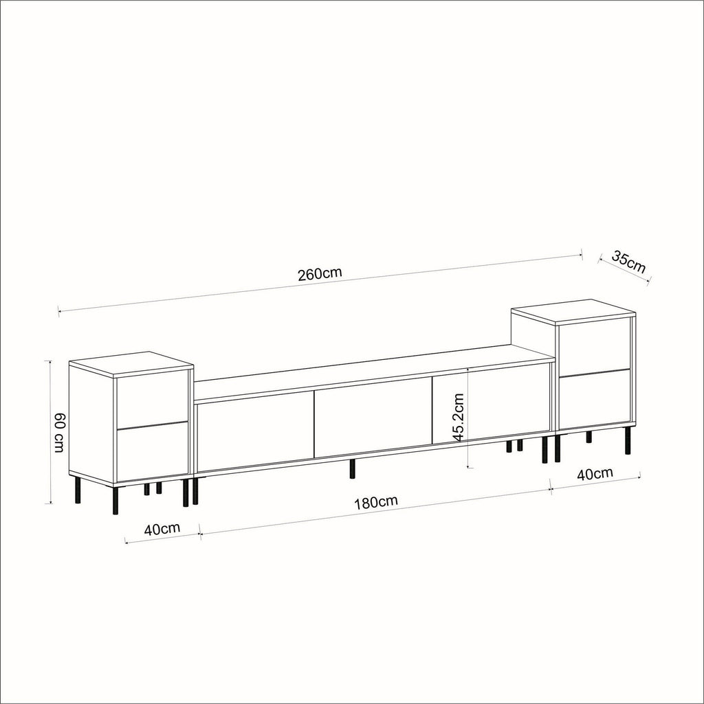 Muebles de TV Imaj - Travertino / Dorado