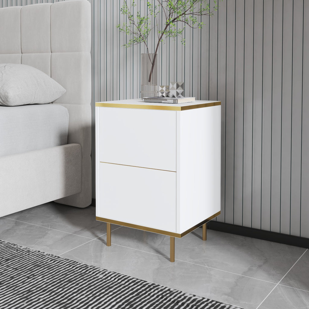 Bedside Tables Imaj - White / Gold
