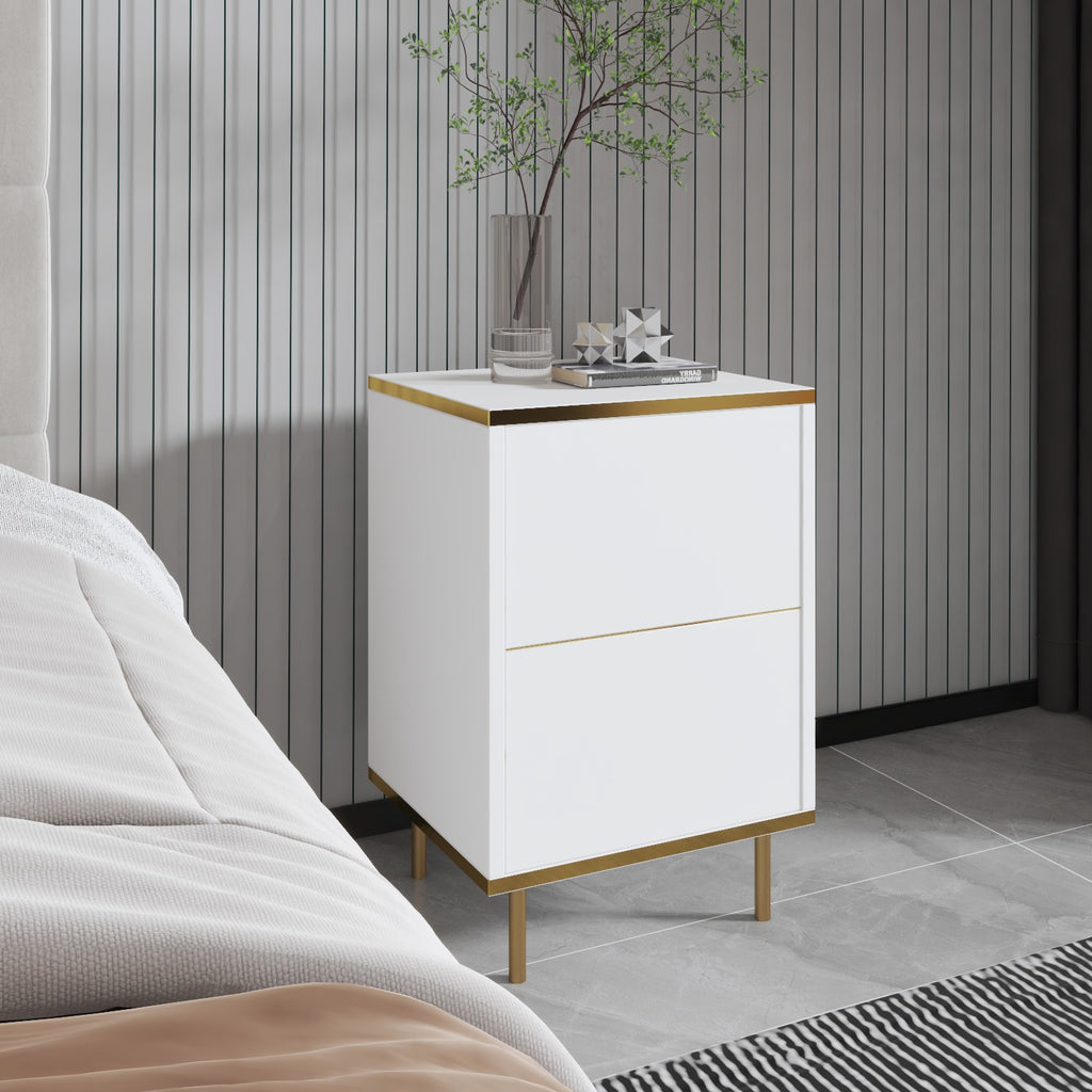 Bedside Tables Imaj - White / Gold