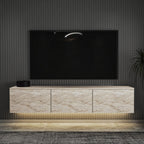 Neon Light TV Unit - Travertine