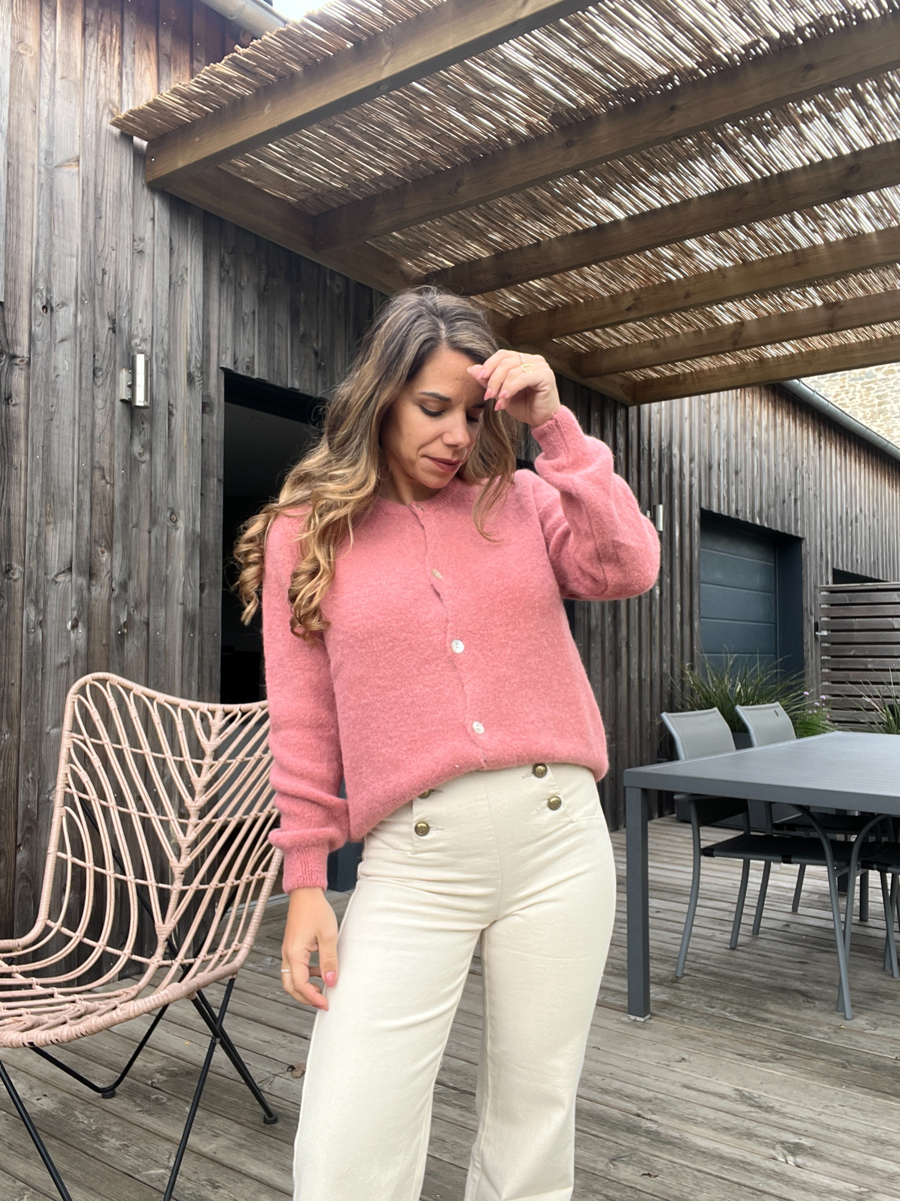 Punto de Lana Léonie Rosa Viejo