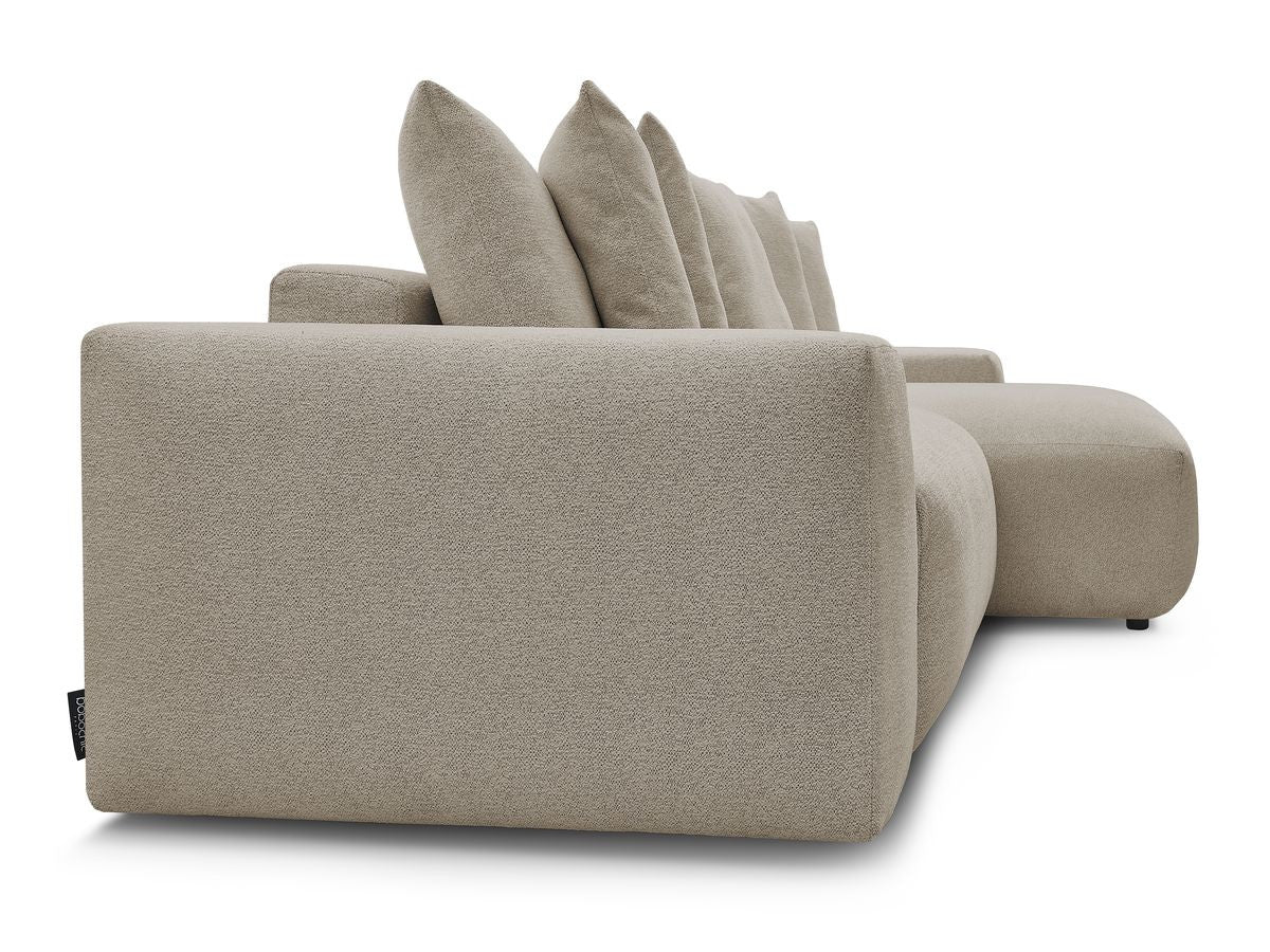 Voltaire - Canapé D'Angle Convertible Réversible Coffre - Tissu Chiné