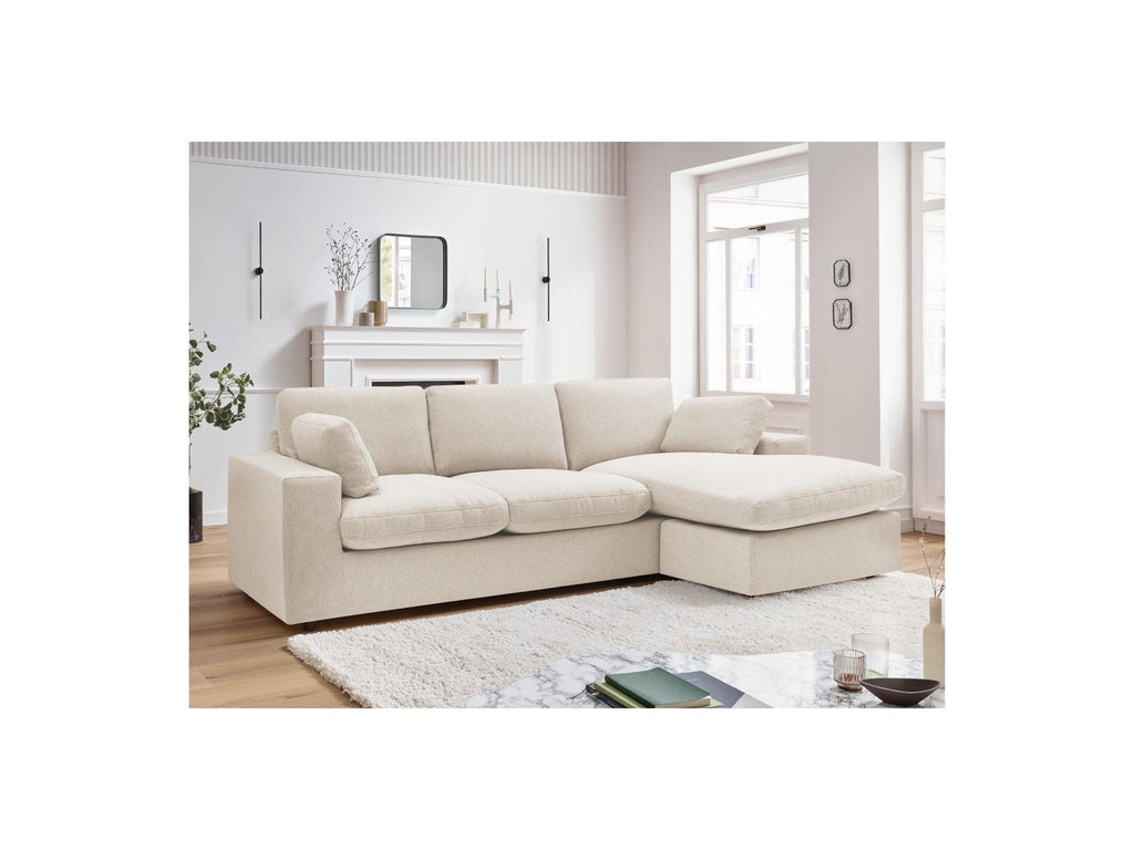 Belair - Canapé D'Angle Fixe Réversible Compact - Tissu