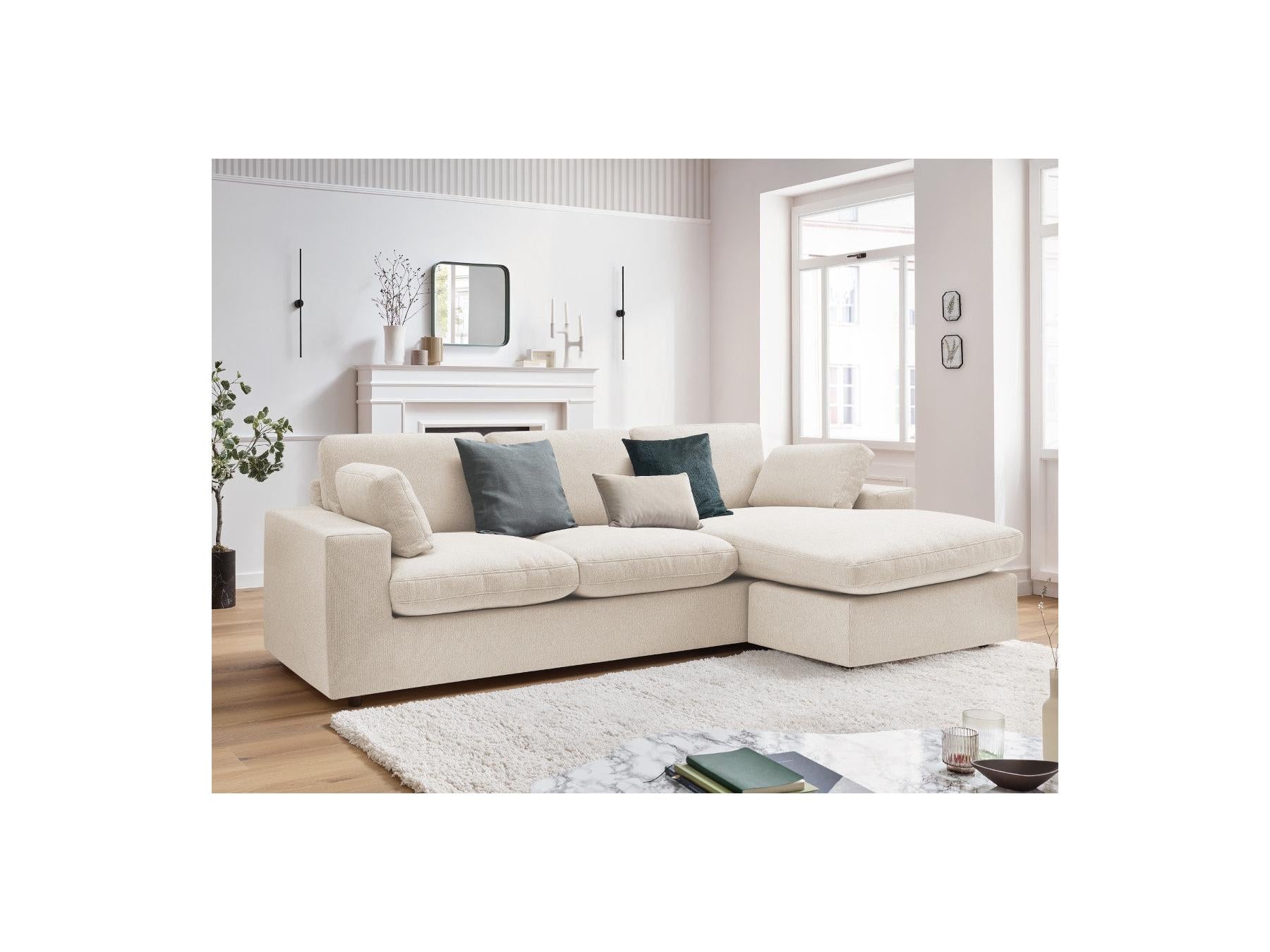 Belair - Canapé D'Angle Fixe Réversible Compact - Tissu