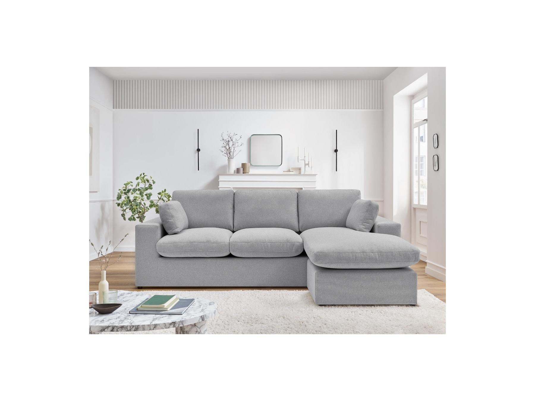 Belair - Canapé D'Angle Fixe Réversible Compact - Tissu