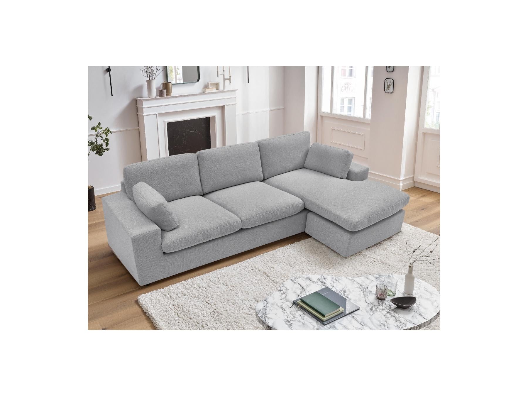 Belair - Canapé D'Angle Fixe Réversible Compact - Tissu