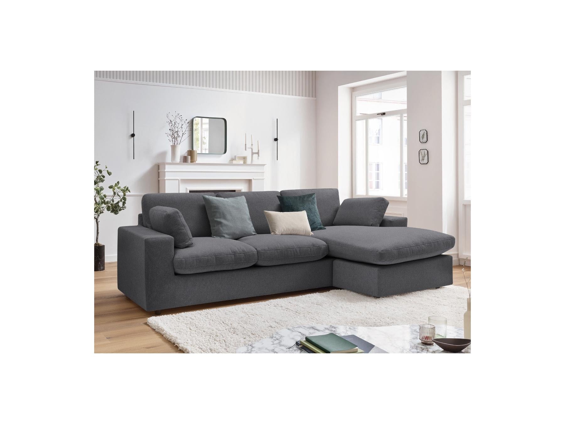 Belair - Canapé D'Angle Fixe Réversible Compact - Tissu