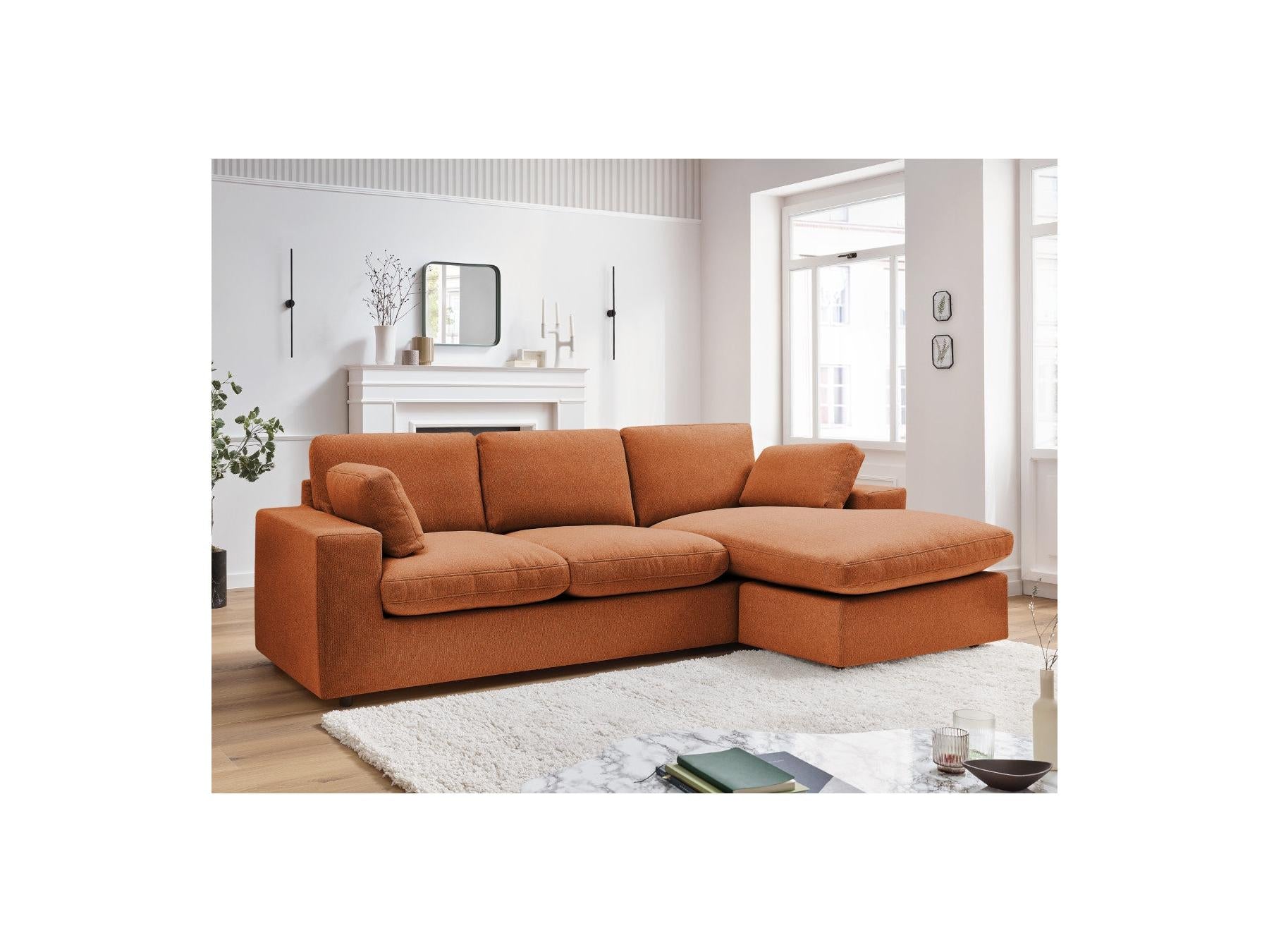 Belair - Canapé D'Angle Fixe Réversible Compact - Tissu