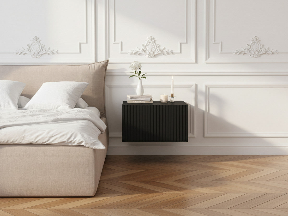 Kasha - Set Of 2 Wall-Mounted Bedside Tables With Drawer