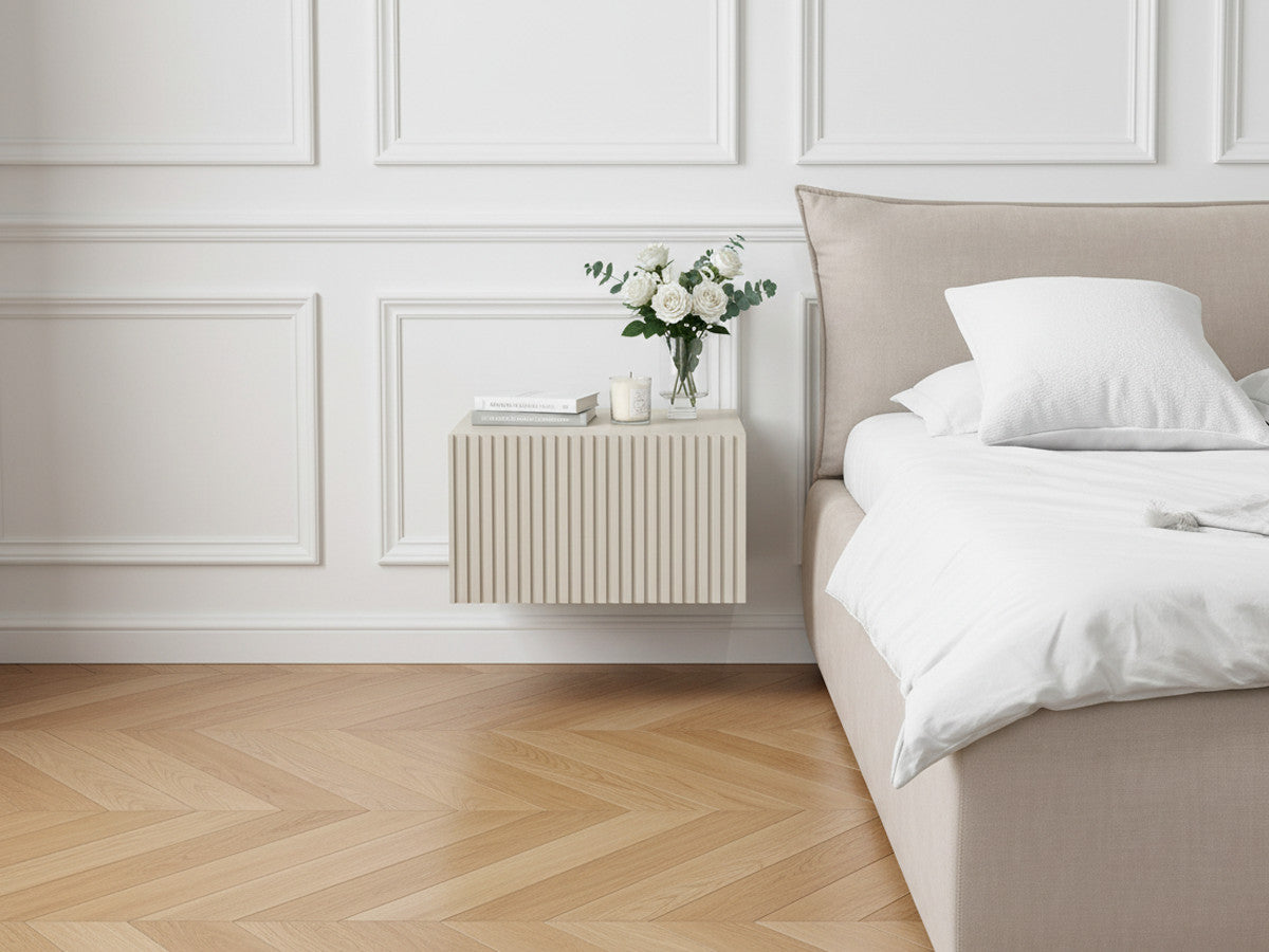Kasha - Set Of 2 Wall-Mounted Bedside Tables With Drawer