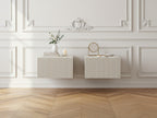 Kasha - Set Of 2 Wall-Mounted Bedside Tables With Drawer
