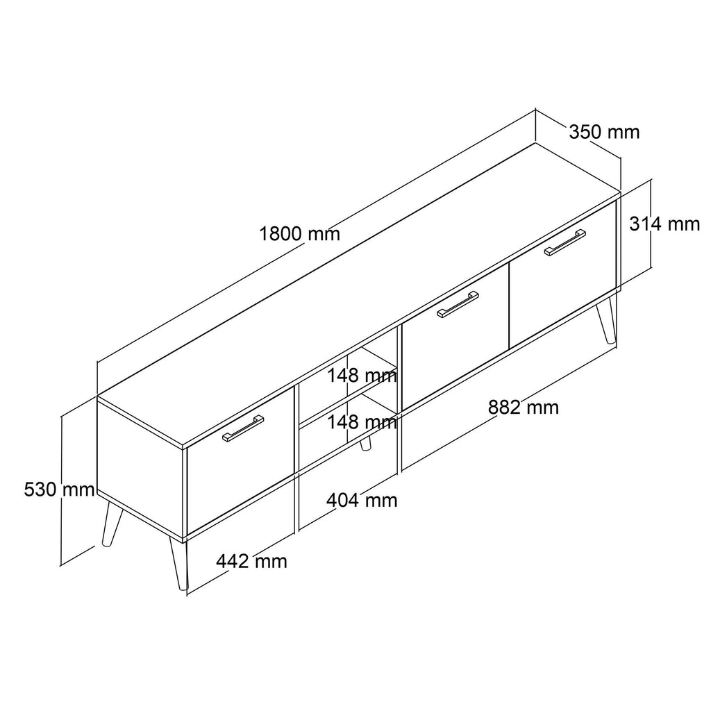 Muebles de TV Exxen - Roble / Blanco