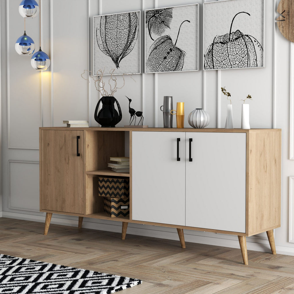 Console Tables Exxen - Oak / White