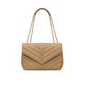 Saint Laurent - Bolso de hombro Loulou grande - Mujeres - Beige