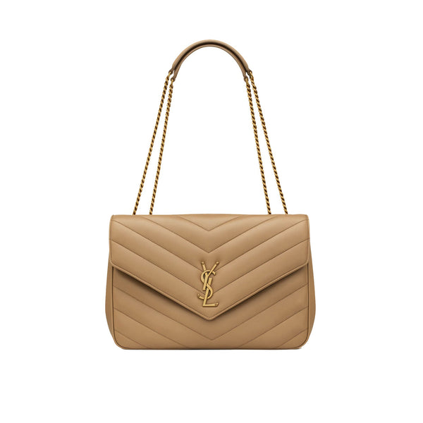 Saint Laurent - Bolso de hombro Loulou grande - Mujeres - Beige