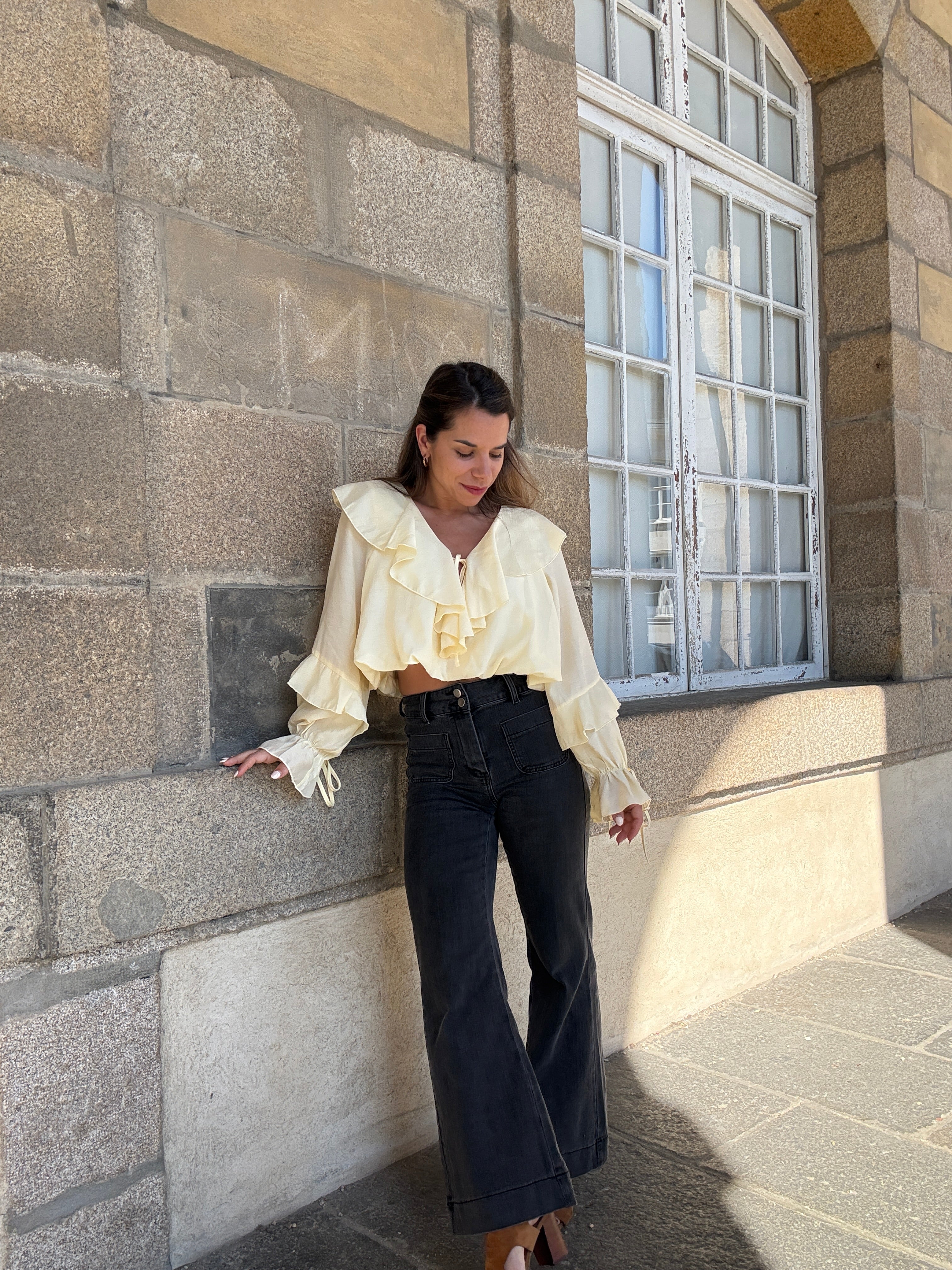 Pale Yellow Iris Blouse