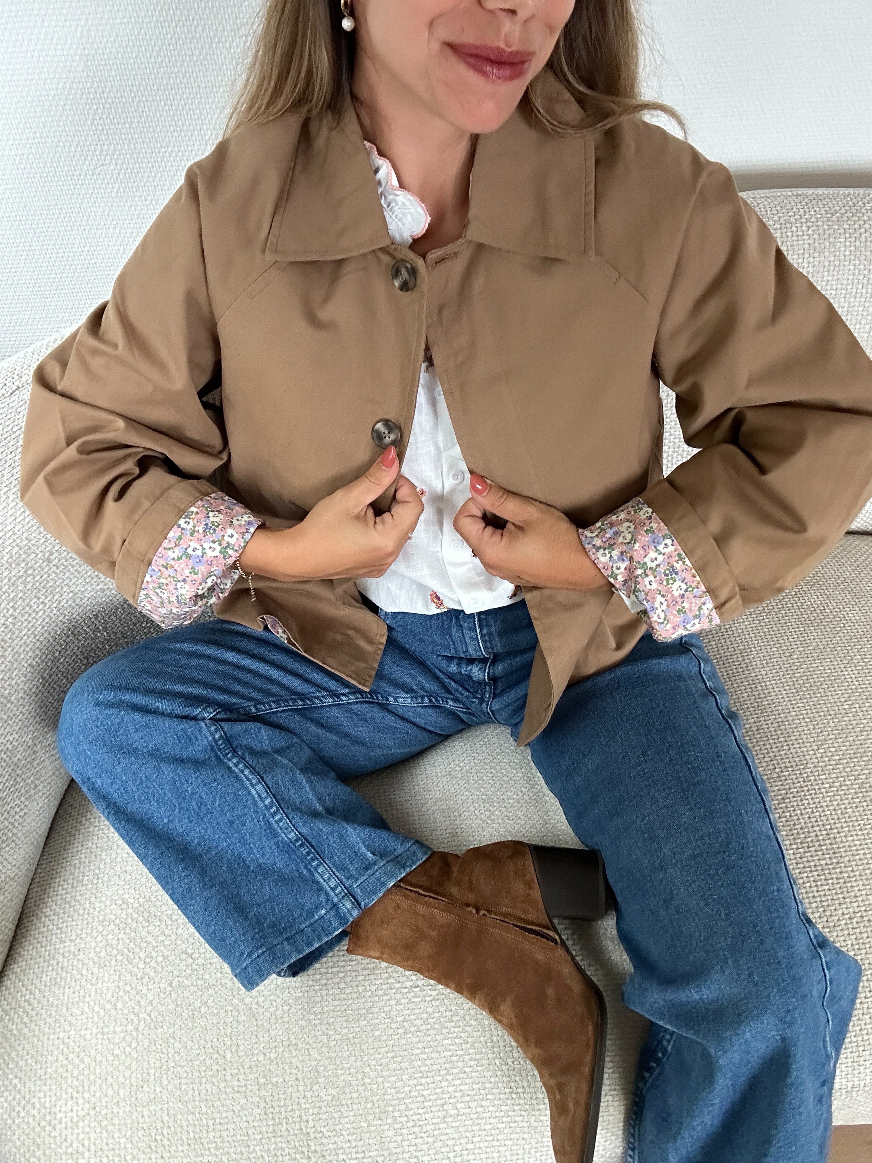 Veste Trench Edith En Coton Liberty Camel