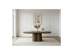 Sugiton - Table À Manger Ronde Extensible 130 À 180 Cm Placage Chêne Massif