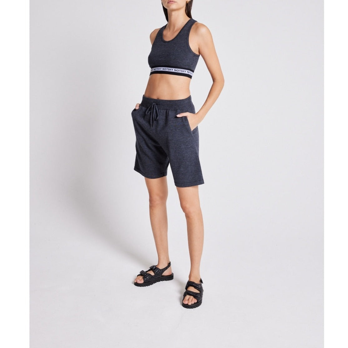 Ali Wool Shorts - Charcoal Smoke