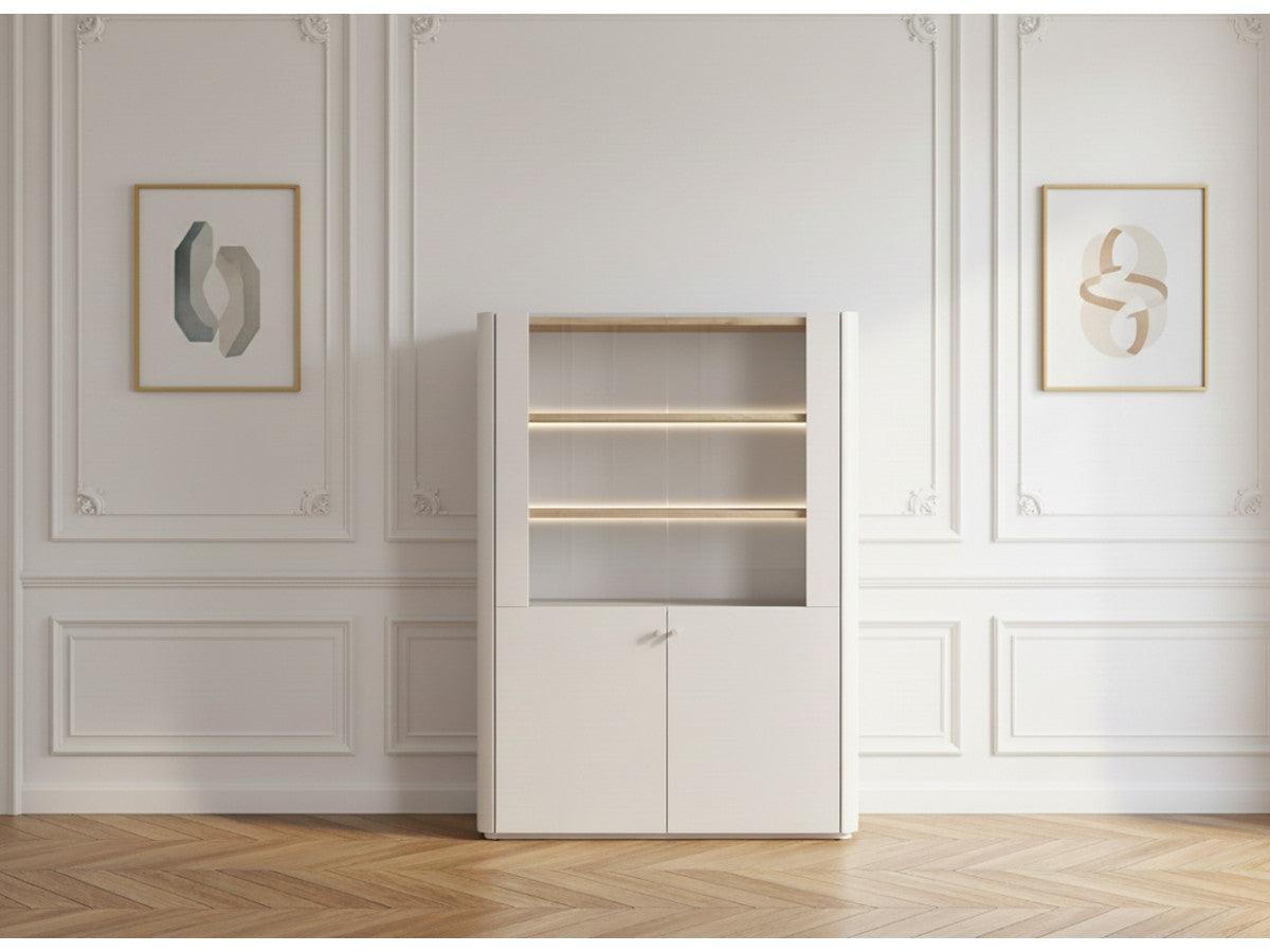 Anyra - Meuble Vitrine 2 Portes H. 138 Cm