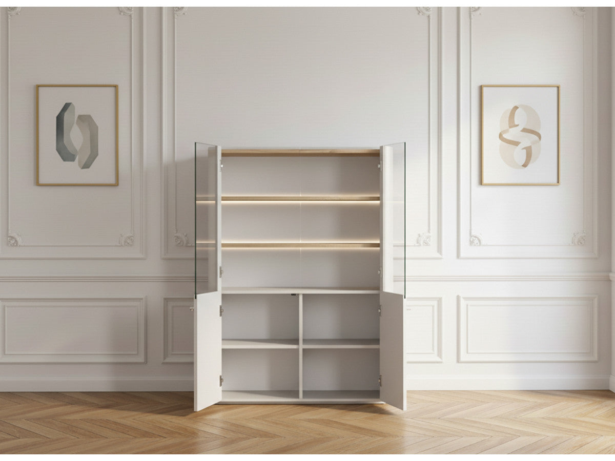 Anyra - Meuble Vitrine 2 Portes H. 138 Cm