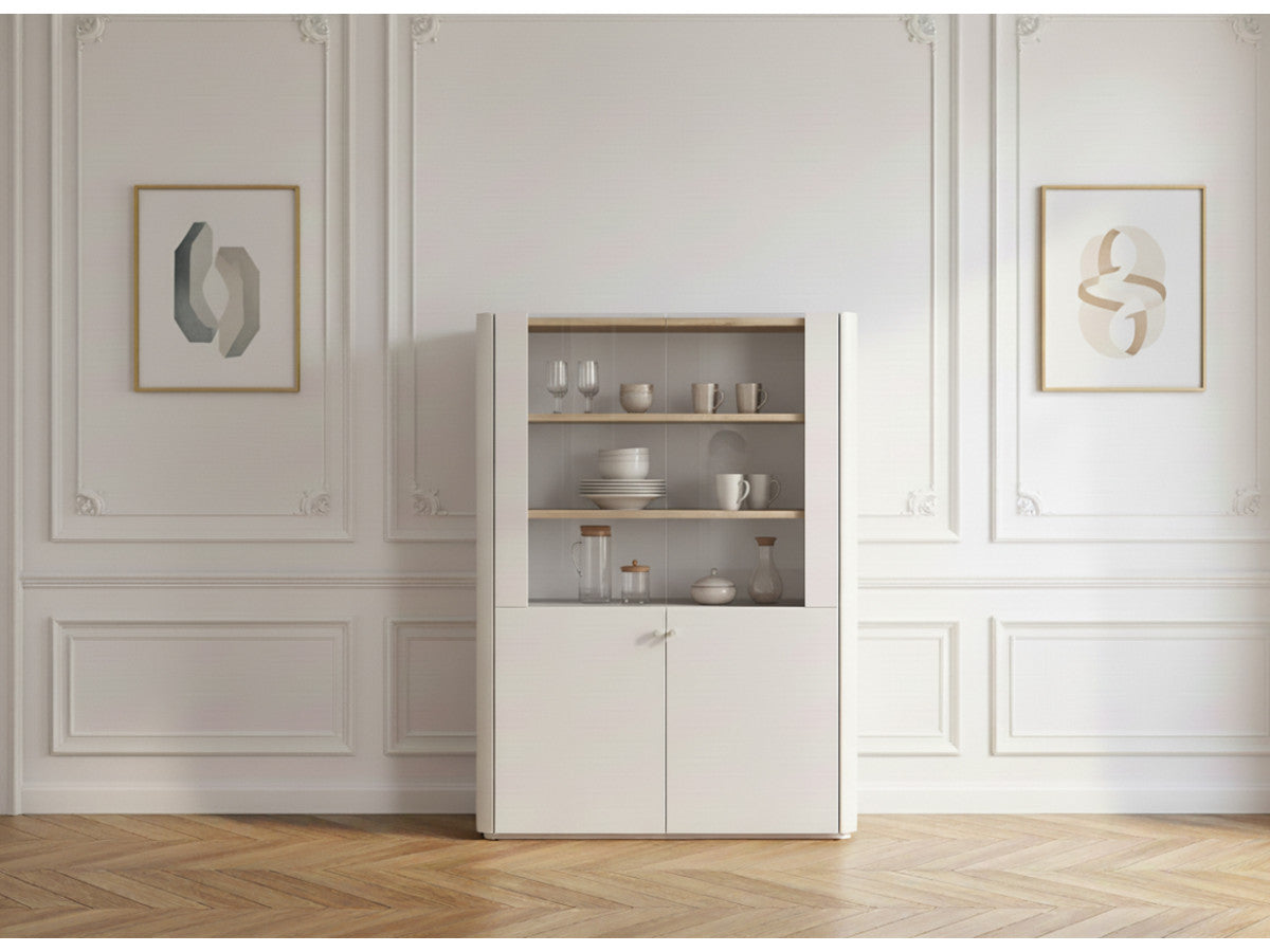 Anyra - Meuble Vitrine 2 Portes H. 138 Cm
