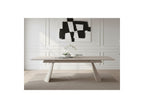 Extendable Dining Table - Romeo - Travertine-Effect Stone Top