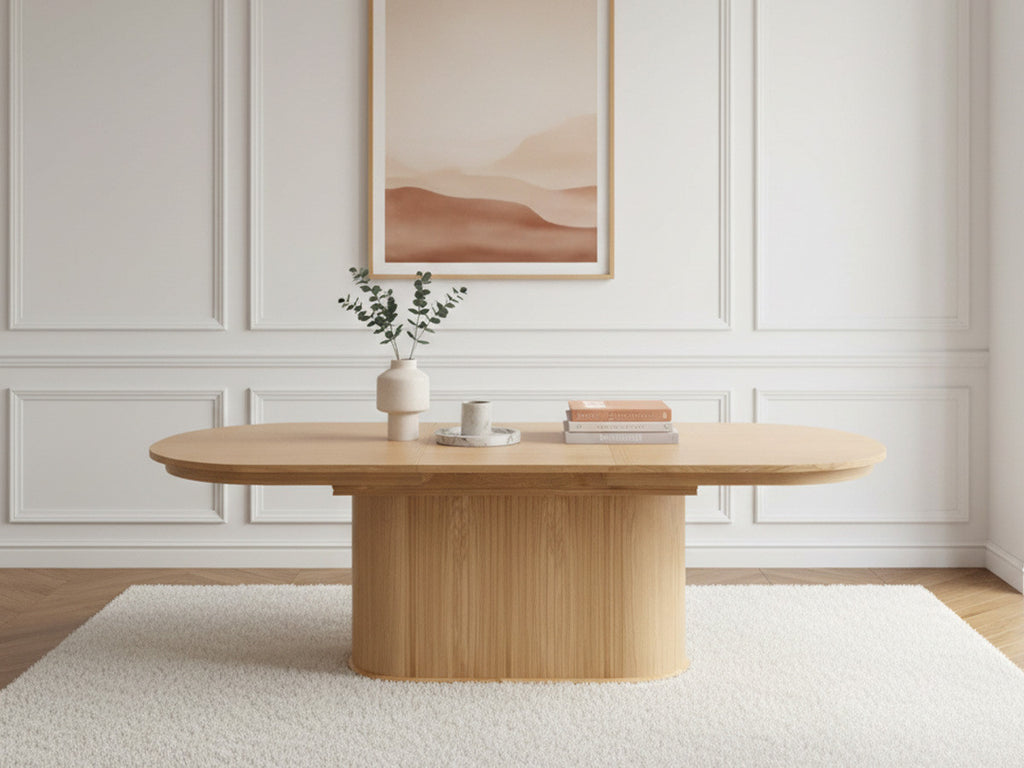 Malmousque - Table À Manger Extensible 210 À 270 Cm Placage Chêne Massif