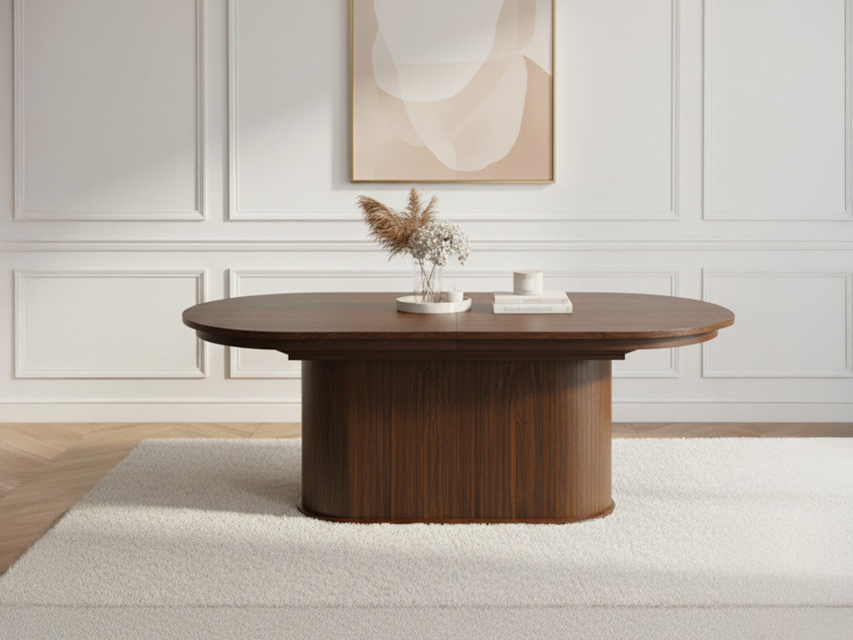 Malmousque - Table À Manger Extensible 210 À 270 Cm Placage Chêne Massif