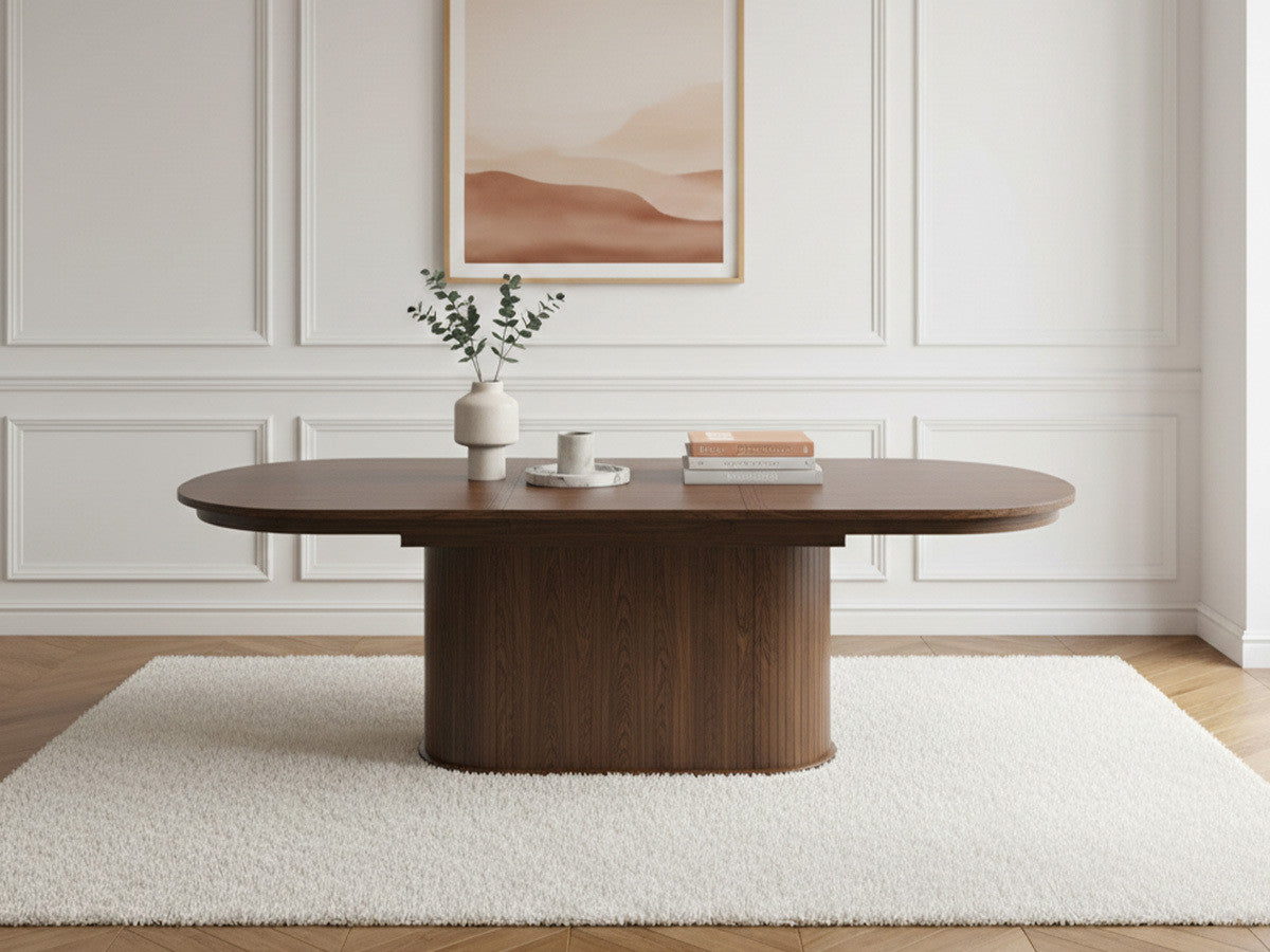 Malmousque - Table À Manger Extensible 210 À 270 Cm Placage Chêne Massif
