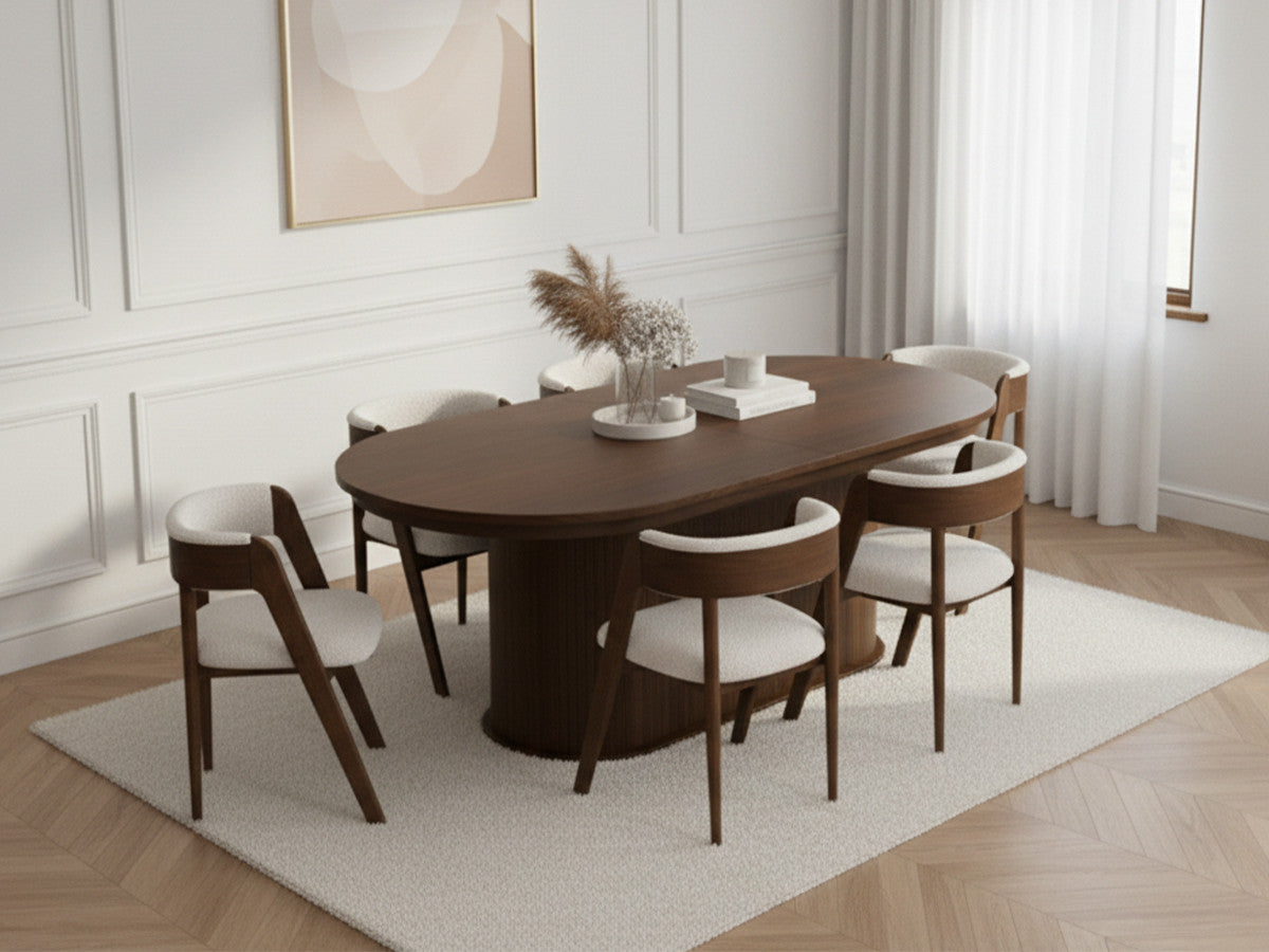 Malmousque - Table À Manger Extensible 210 À 270 Cm Placage Chêne Massif