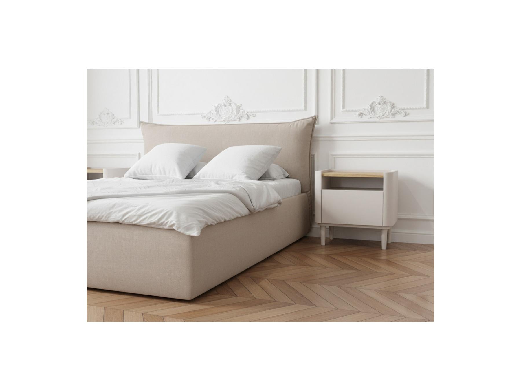 Anyra - Table De Chevet 1 Tiroir - Pieds En Bois Massif
